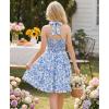 image:imageGRACE KARIN Girls Floral Summer Dress Spring Holiday Beach Party Sundress Halter Neck Tie Backless Dresses 716 YearsBluepurple Floral