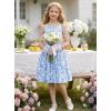 image:imageGRACE KARIN Girls Floral Summer Dress Spring Holiday Beach Party Sundress Halter Neck Tie Backless Dresses 716 YearsBluepurple Floral