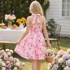 image:imageGRACE KARIN Girls Floral Summer Dress Spring Holiday Beach Party Sundress Halter Neck Tie Backless Dresses 716 YearsPinkred Floral