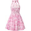 image:imageGRACE KARIN Girls Floral Summer Dress Spring Holiday Beach Party Sundress Halter Neck Tie Backless Dresses 716 YearsRose Red Leaves
