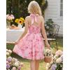 image:imageGRACE KARIN Girls Floral Summer Dress Spring Holiday Beach Party Sundress Halter Neck Tie Backless Dresses 716 YearsRose Redyellow Floral