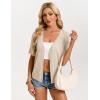 image:imageGRACE KARIN Short Sleeve Summer Cardigan Sweaters for Women 2026 Lightweight Shrug Crochet Beach Cover UpsBeige