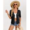 image:imageGRACE KARIN Short Sleeve Summer Cardigan Sweaters for Women 2026 Lightweight Shrug Crochet Beach Cover UpsBlack