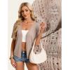 image:imageGRACE KARIN Short Sleeve Summer Cardigan Sweaters for Women 2026 Lightweight Shrug Crochet Beach Cover UpsKhaki
