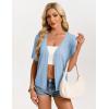 image:imageGRACE KARIN Short Sleeve Summer Cardigan Sweaters for Women 2026 Lightweight Shrug Crochet Beach Cover UpsLight Blue