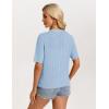 image:imageGRACE KARIN Short Sleeve Summer Cardigan Sweaters for Women 2026 Lightweight Shrug Crochet Beach Cover UpsLight Blue