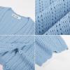 image:imageGRACE KARIN Short Sleeve Summer Cardigan Sweaters for Women 2026 Lightweight Shrug Crochet Beach Cover UpsLight Blue