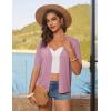 image:imageGRACE KARIN Short Sleeve Summer Cardigan Sweaters for Women 2026 Lightweight Shrug Crochet Beach Cover UpsLight Purple