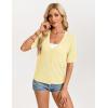 image:imageGRACE KARIN Short Sleeve Summer Cardigan Sweaters for Women 2026 Lightweight Shrug Crochet Beach Cover UpsLight Yellow