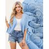 image:imageGRACE KARIN Summer Cropped Cardigan for Women 2026 Batwing Sleeve Crochet Bolero Shrug Sweaters Lightweight Beach Boho KimonoBlue