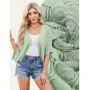 image:imageGRACE KARIN Summer Cropped Cardigan for Women 2026 Batwing Sleeve Crochet Bolero Shrug Sweaters Lightweight Beach Boho KimonoGreen