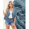 image:imageGRACE KARIN Summer Cropped Cardigan for Women 2026 Batwing Sleeve Crochet Bolero Shrug Sweaters Lightweight Beach Boho KimonoGrey Blue
