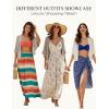 image:imageGRACE KARIN Summer Cropped Cardigan for Women 2026 Batwing Sleeve Crochet Bolero Shrug Sweaters Lightweight Beach Boho KimonoGrey Pink