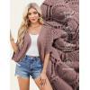 image:imageGRACE KARIN Summer Cropped Cardigan for Women 2026 Batwing Sleeve Crochet Bolero Shrug Sweaters Lightweight Beach Boho KimonoGrey Pink