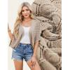 image:imageGRACE KARIN Summer Cropped Cardigan for Women 2026 Batwing Sleeve Crochet Bolero Shrug Sweaters Lightweight Beach Boho KimonoKhaki