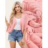 image:imageGRACE KARIN Summer Cropped Cardigan for Women 2026 Batwing Sleeve Crochet Bolero Shrug Sweaters Lightweight Beach Boho KimonoLight Pink