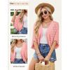 image:imageGRACE KARIN Summer Cropped Cardigan for Women 2026 Batwing Sleeve Crochet Bolero Shrug Sweaters Lightweight Beach Boho KimonoLight Pink