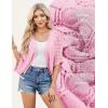 image:imageGRACE KARIN Summer Cropped Cardigan for Women 2026 Batwing Sleeve Crochet Bolero Shrug Sweaters Lightweight Beach Boho KimonoPastel Pink