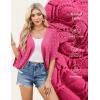 image:imageGRACE KARIN Summer Cropped Cardigan for Women 2026 Batwing Sleeve Crochet Bolero Shrug Sweaters Lightweight Beach Boho KimonoRose Red