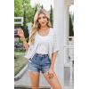 image:imageGRACE KARIN Summer Cropped Cardigan for Women 2026 Batwing Sleeve Crochet Bolero Shrug Sweaters Lightweight Beach Boho KimonoWhite