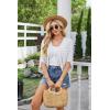image:imageGRACE KARIN Summer Cropped Cardigan for Women 2026 Batwing Sleeve Crochet Bolero Shrug Sweaters Lightweight Beach Boho KimonoWhite