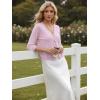 image:imageGRACE KARIN Womens 34 Sleeve V Neck Button Down Lightweight Cardigan Sweater Open Front Dressy Shrugs Spring FashionLight Purple