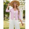 image:imageGRACE KARIN Womens 34 Sleeve V Neck Button Down Lightweight Cardigan Sweater Open Front Dressy Shrugs Spring FashionLight Purple