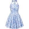 image:imageGRACE KARIN Girls Floral Summer Dress Spring Holiday Beach Party Sundress Halter Neck Tie Backless Dresses 716 YearsBluepurple Floral
