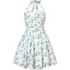 Green White Floral