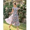 image:imageGRACE KARIN 2026 Women Summer DressMaxi Short Sleeve Floral DressesSemi Formal Flowy Wedding Guest Dress with PocketDark Green Dense Dotted Flowers