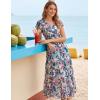 image:imageGRACE KARIN 2026 Women Summer DressMaxi Short Sleeve Floral DressesSemi Formal Flowy Wedding Guest Dress with PocketDark Green Dense Dotted Flowers