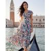image:imageGRACE KARIN 2026 Women Summer DressMaxi Short Sleeve Floral DressesSemi Formal Flowy Wedding Guest Dress with PocketDark Green Dense Dotted Flowers