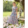 image:imageGRACE KARIN 2026 Women Summer DressMaxi Short Sleeve Floral DressesSemi Formal Flowy Wedding Guest Dress with PocketDark Green Dense Dotted Flowers