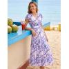 image:imageGRACE KARIN 2026 Women Summer DressMaxi Short Sleeve Floral DressesSemi Formal Flowy Wedding Guest Dress with PocketPurple Dotted Flowers