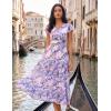 image:imageGRACE KARIN 2026 Women Summer DressMaxi Short Sleeve Floral DressesSemi Formal Flowy Wedding Guest Dress with PocketPurple Dotted Flowers
