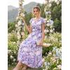 image:imageGRACE KARIN 2026 Women Summer DressMaxi Short Sleeve Floral DressesSemi Formal Flowy Wedding Guest Dress with PocketPurple Dotted Flowers