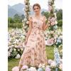 image:imageGRACE KARIN 2026 Women Summer DressMaxi Short Sleeve Floral DressesSemi Formal Flowy Wedding Guest Dress with PocketYellow Brown Smudged