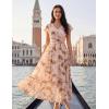 image:imageGRACE KARIN 2026 Women Summer DressMaxi Short Sleeve Floral DressesSemi Formal Flowy Wedding Guest Dress with PocketYellow Brown Smudged