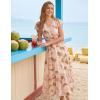 image:imageGRACE KARIN 2026 Women Summer DressMaxi Short Sleeve Floral DressesSemi Formal Flowy Wedding Guest Dress with PocketYellow Brown Smudged