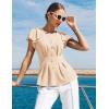 image:imageGRACE KARIN Summer Blouses for Women Dressy Casual 2026 Ruffle Sleeve Peplum Tops Business Work Shirt Fashion ClothingApricot