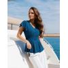 image:imageGRACE KARIN Summer Blouses for Women Dressy Casual 2026 Ruffle Sleeve Peplum Tops Business Work Shirt Fashion ClothingBlue
