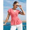 image:imageGRACE KARIN Summer Blouses for Women Dressy Casual 2026 Ruffle Sleeve Peplum Tops Business Work Shirt Fashion ClothingCoral
