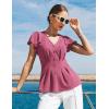 image:imageGRACE KARIN Summer Blouses for Women Dressy Casual 2026 Ruffle Sleeve Peplum Tops Business Work Shirt Fashion ClothingLight Fuchsia