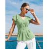 image:imageGRACE KARIN Summer Blouses for Women Dressy Casual 2026 Ruffle Sleeve Peplum Tops Business Work Shirt Fashion ClothingLight Green