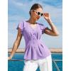 image:imageGRACE KARIN Summer Blouses for Women Dressy Casual 2026 Ruffle Sleeve Peplum Tops Business Work Shirt Fashion ClothingLight Purple