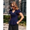 image:imageGRACE KARIN Summer Blouses for Women Dressy Casual 2026 Ruffle Sleeve Peplum Tops Business Work Shirt Fashion ClothingNavy Blue