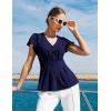 image:imageGRACE KARIN Summer Blouses for Women Dressy Casual 2026 Ruffle Sleeve Peplum Tops Business Work Shirt Fashion ClothingNavy Blue