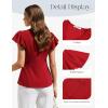 image:imageGRACE KARIN Summer Blouses for Women Dressy Casual 2026 Ruffle Sleeve Peplum Tops Business Work Shirt Fashion ClothingRed