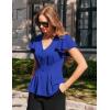 image:imageGRACE KARIN Summer Blouses for Women Dressy Casual 2026 Ruffle Sleeve Peplum Tops Business Work Shirt Fashion ClothingRoyal Blue