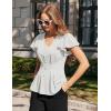 image:imageGRACE KARIN Summer Blouses for Women Dressy Casual 2026 Ruffle Sleeve Peplum Tops Business Work Shirt Fashion ClothingWhite